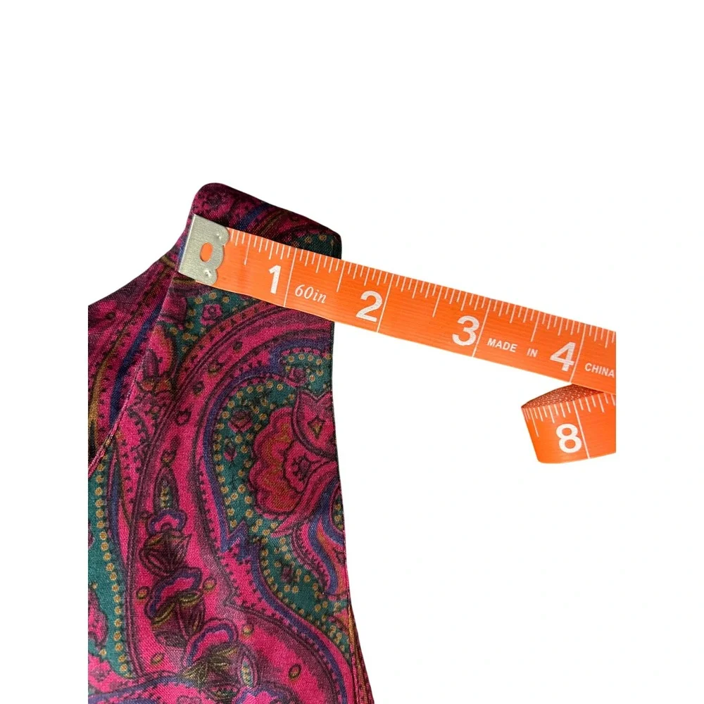 Patty O'Neil Vintage Paisley Dress Set with Cropped Jacket and Belt Pink Green 8